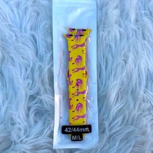 NEW Apple Watch Band Pink Cheetah Yellow 42/44mm M/L
